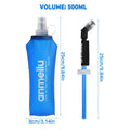 Collapsible Water Bottle 500 ml Foldable Soft TPU with Straw for Running and Hiking - view 3