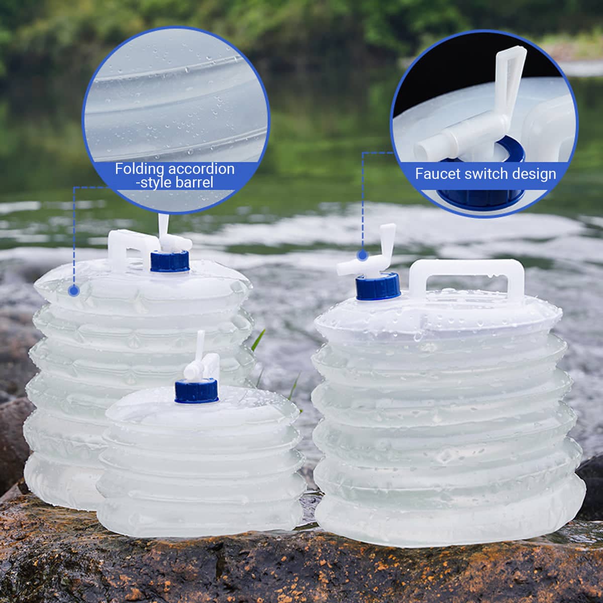 Collapsible Water Container with Spigot - Pack of 3, 5L, 10L and 15L - view 4