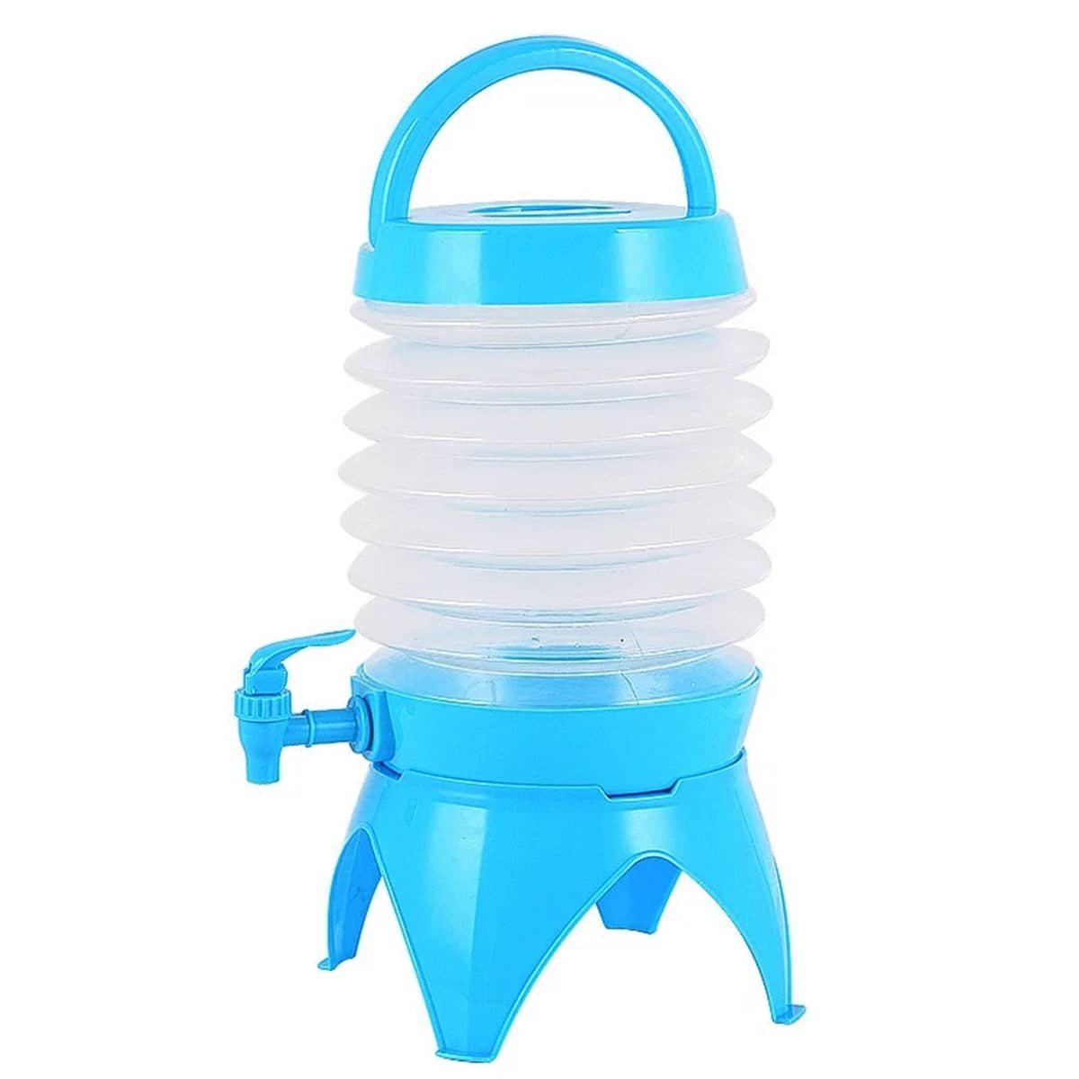 Collapsible Water Container with Tap and Four-Legged Base, 5.5 Litre - Light Blue
