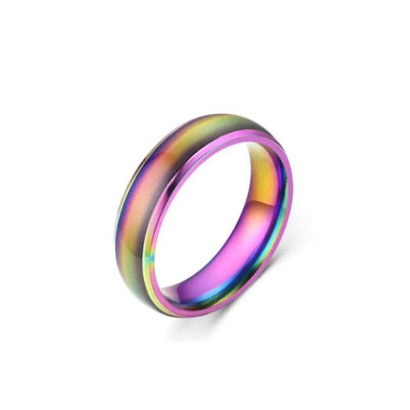 Colour Changing Mood Ring - Rainbow, US Size 8 (18.2 mm Inner Diameter)