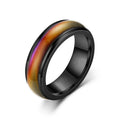 Colour Changing Mood Ring, US Size 10 (19.9 mm Inner Diameter) - Black