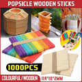 Coloured Craft Sticks, Pack of 1000 - Multicolour - view 2