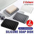 Comb-Shaped Silicone Soap Dish Holders, Pack of 2 - Grey - view 2