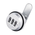 Combination Cam Lock with Resettable 3-Digit Code - Silver