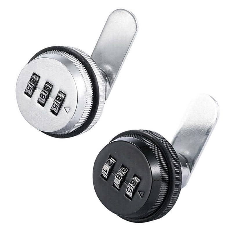 Combination Cam Lock with Resettable 3-Digit Code - Silver - view 3