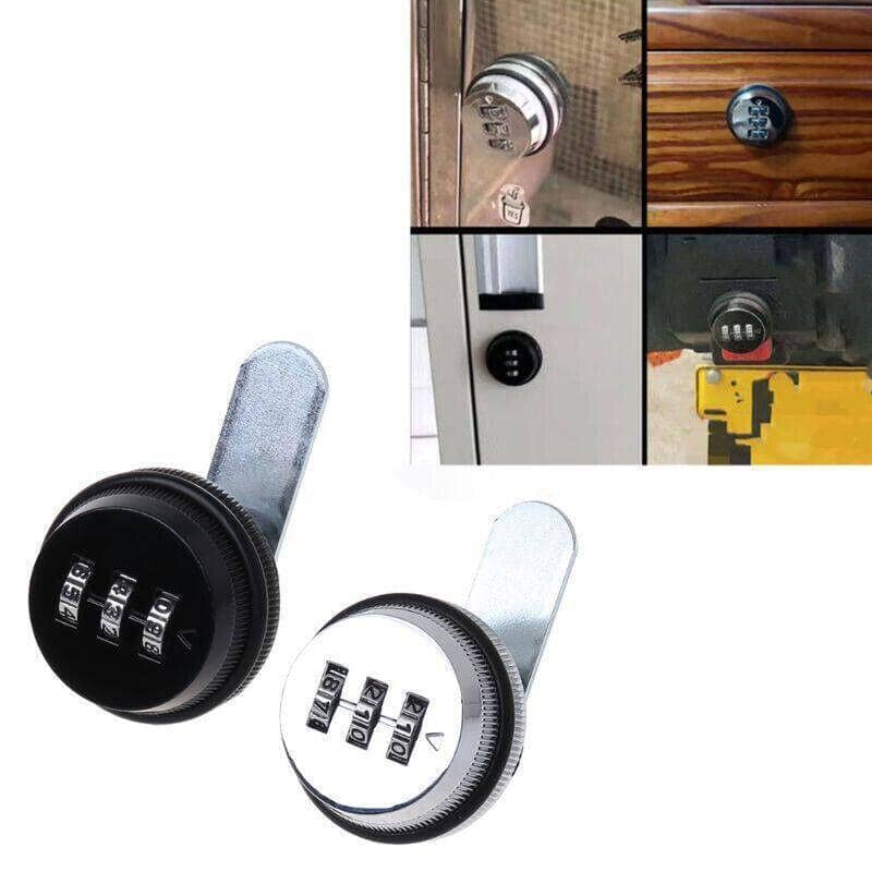 Combination Cam Lock with Resettable 3-Digit Code - Silver - view 4