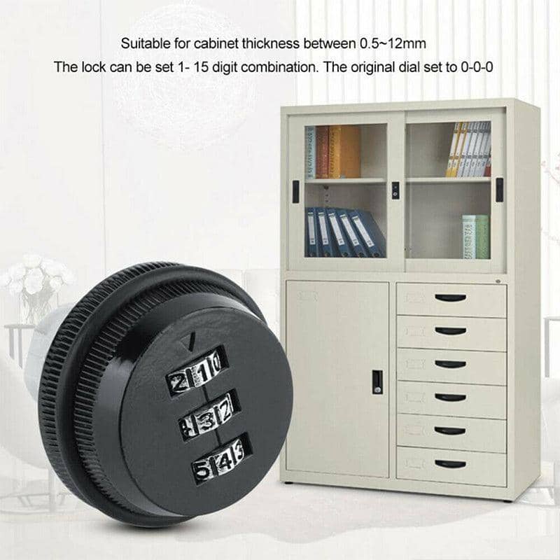 Combination Cam Lock with Resettable 3-Digit Code - Silver - view 5