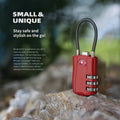 Combination Lock with Steel Cable for Luggage and Bags - Black - view 5