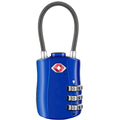Combination Lock with Steel Cable for Luggage and Bags - Blue