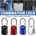 Combination Lock with Steel Cable for Luggage and Bags - Blue - view 2