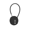 Combination Padlock with Steel Cable Loop - Black