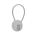 Combination Padlock with Steel Cable Loop - Grey