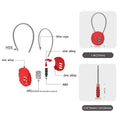 Combination Padlock with Steel Cable Loop - Grey - view 4