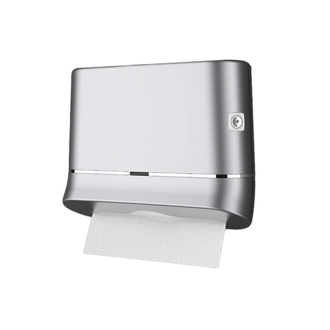 Commercial Wall Mounted Hand Towel Dispenser with Lock - Silver