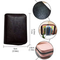 Compact Faux Leather Zip Card Wallet with ID Card Cover - Brown - view 4