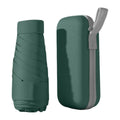 Compact Five-Fold Umbrella with UPF 50+ Sun Protection and Zipper Case - Green