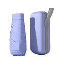 Compact Five-Fold Umbrella with UPF 50+ Sun Protection and Zipper Case - Purple