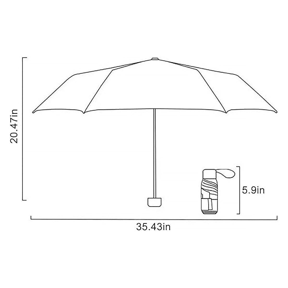 Compact Five-Fold Umbrella with UPF 50+ Sun Protection and Zipper Case - Purple - view 4