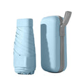 Compact Five-Fold Umbrella with UPF 50+ Sun Protection and Zipper Case - Sky Blue