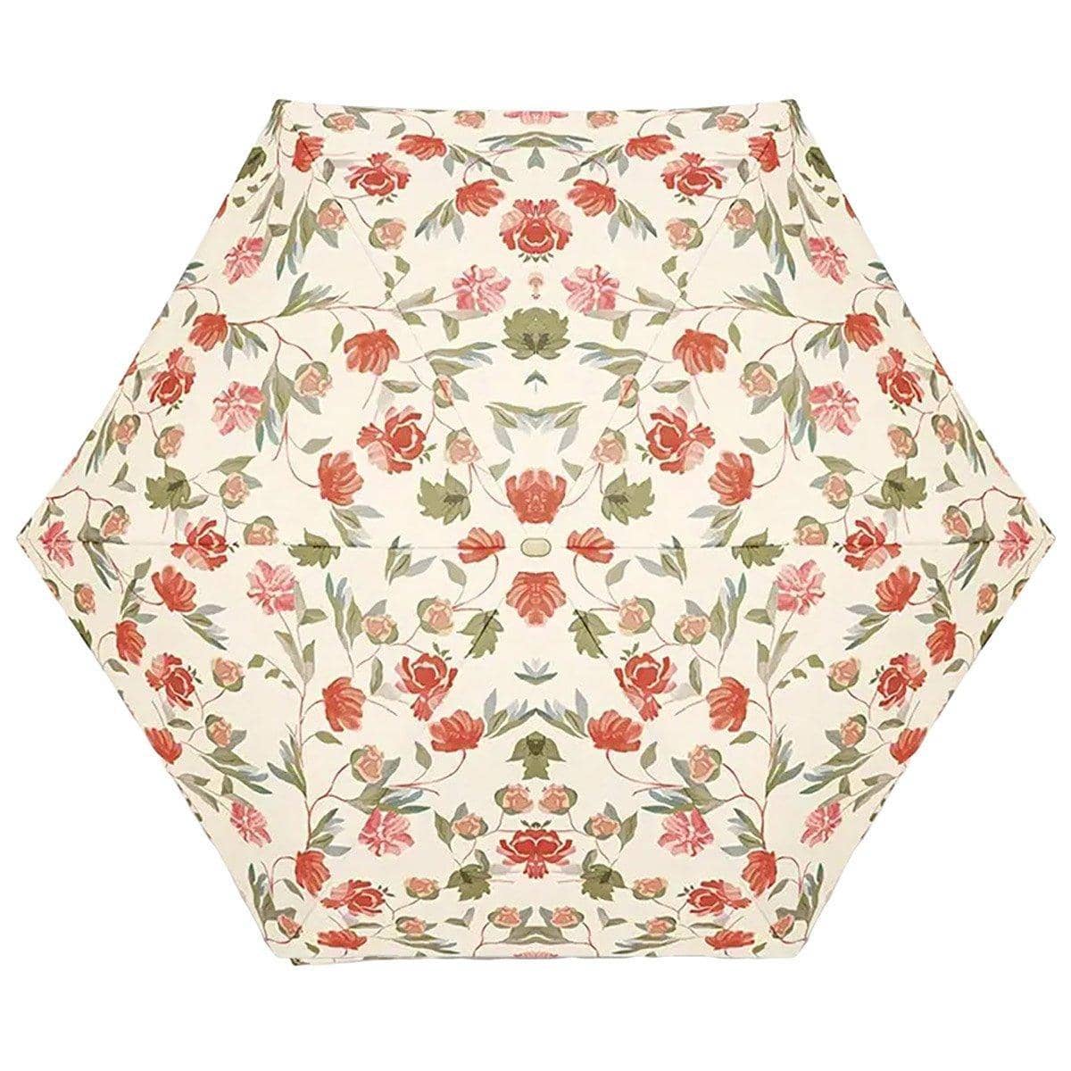 Compact Folding Sun and Rain Umbrella with UV Protection - Floral