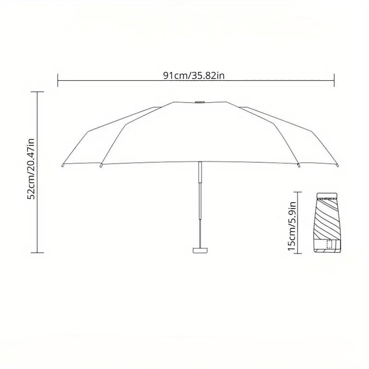 Compact Folding Sun and Rain Umbrella with UV Protection - Floral - view 4