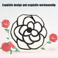 Compact Folding Umbrella with UV Protection and Camellia Print - Black - view 5