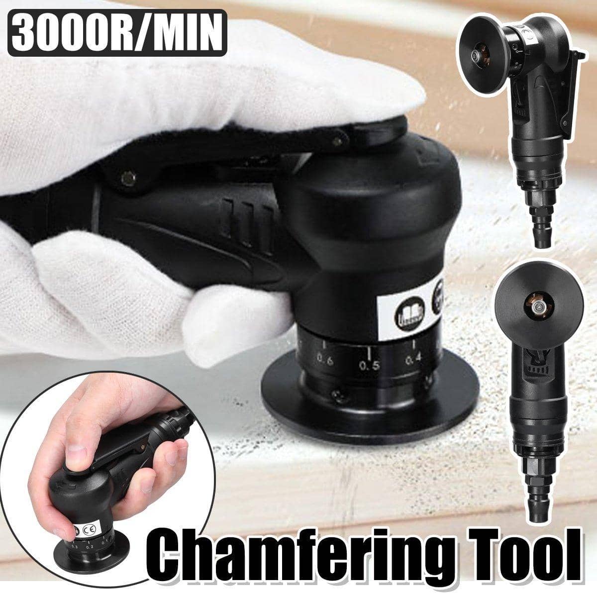 Compact Pneumatic Chamfering and Deburring Tool for Metal Trimming