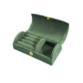 Compact Travel Jewellery Organiser Box for Rings and Earrings - Dark Green