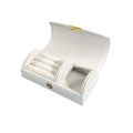 Compact Travel Jewellery Organiser Box for Rings and Earrings - Light Grey