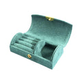 Compact Travel Jewellery Organiser Box for Rings and Earrings - Turquoise