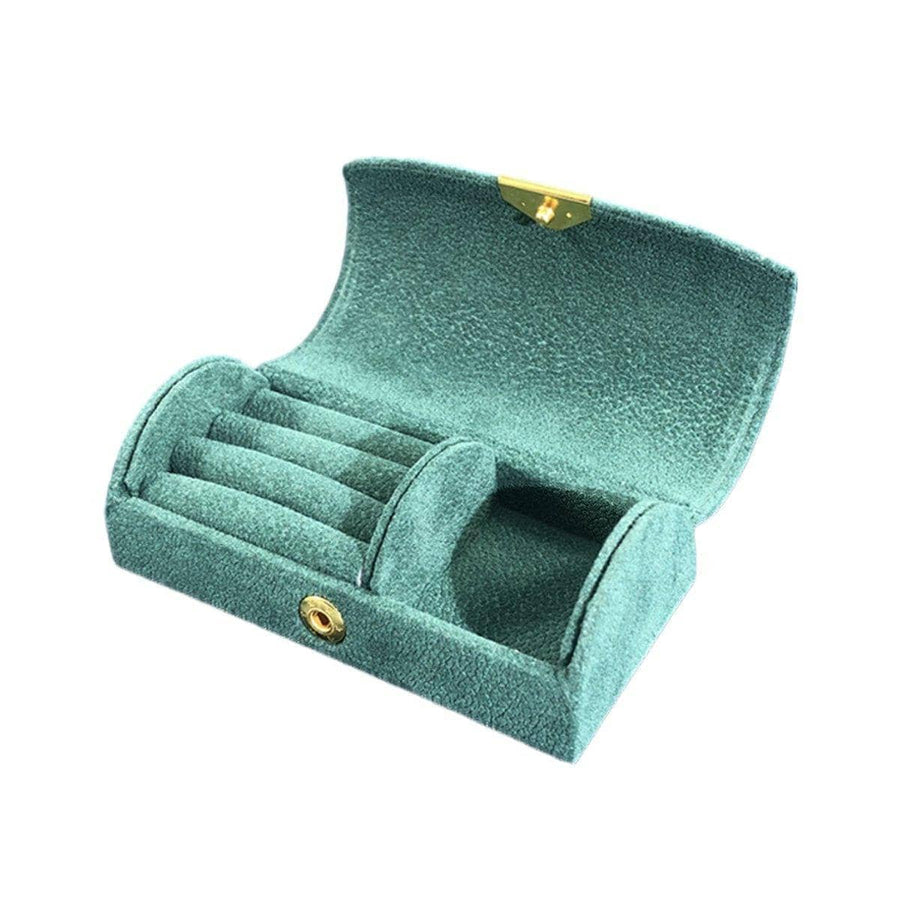 Compact Travel Jewellery Organiser Box for Rings and Earrings - Turquoise
