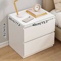 Compact White Bedside Table with Two Drawers, 40 x 30 x 41 cm - view 3