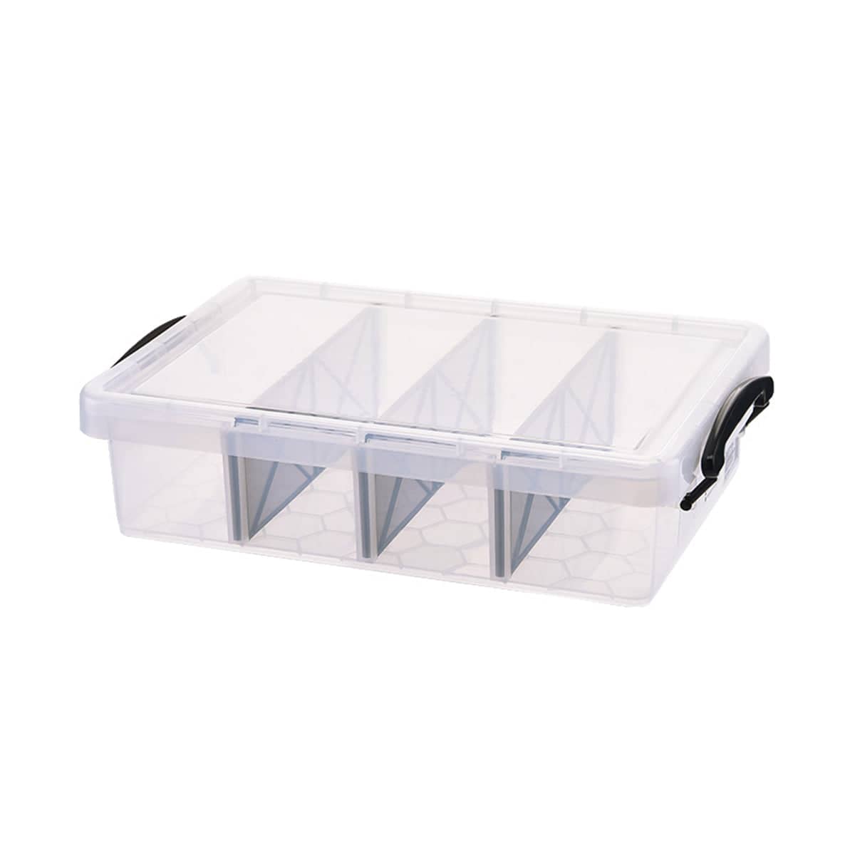 Compartment Storage Box with Removable Dividers - Clear, 6 Litre - view 2