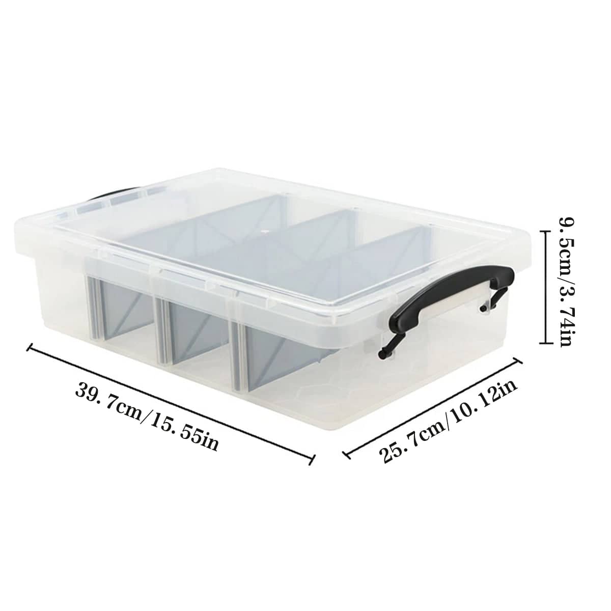 Compartment Storage Box with Removable Dividers - Clear, 6 Litre - view 3