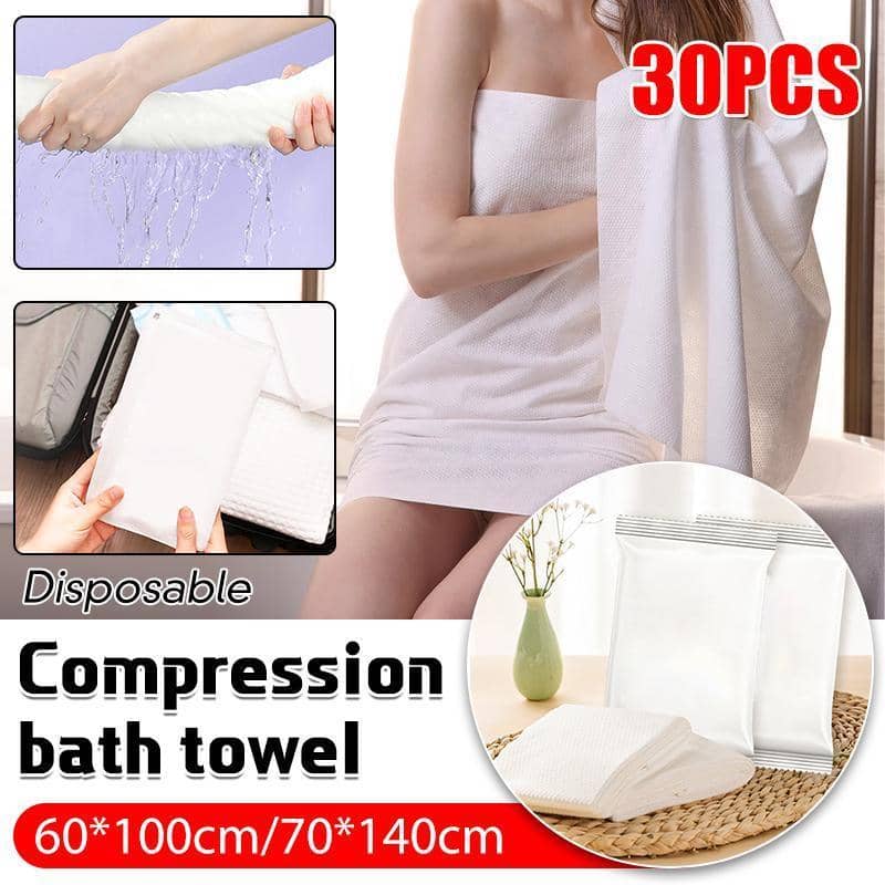 Compressed Cotton Bath Towel Capsules Quick Drying for Outdoor Travel, Pack of 30, 70 x 140 cm - view 2