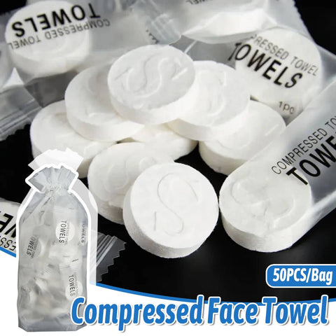 Compressed Face Towels Pack of 50 for Travel and Skincare