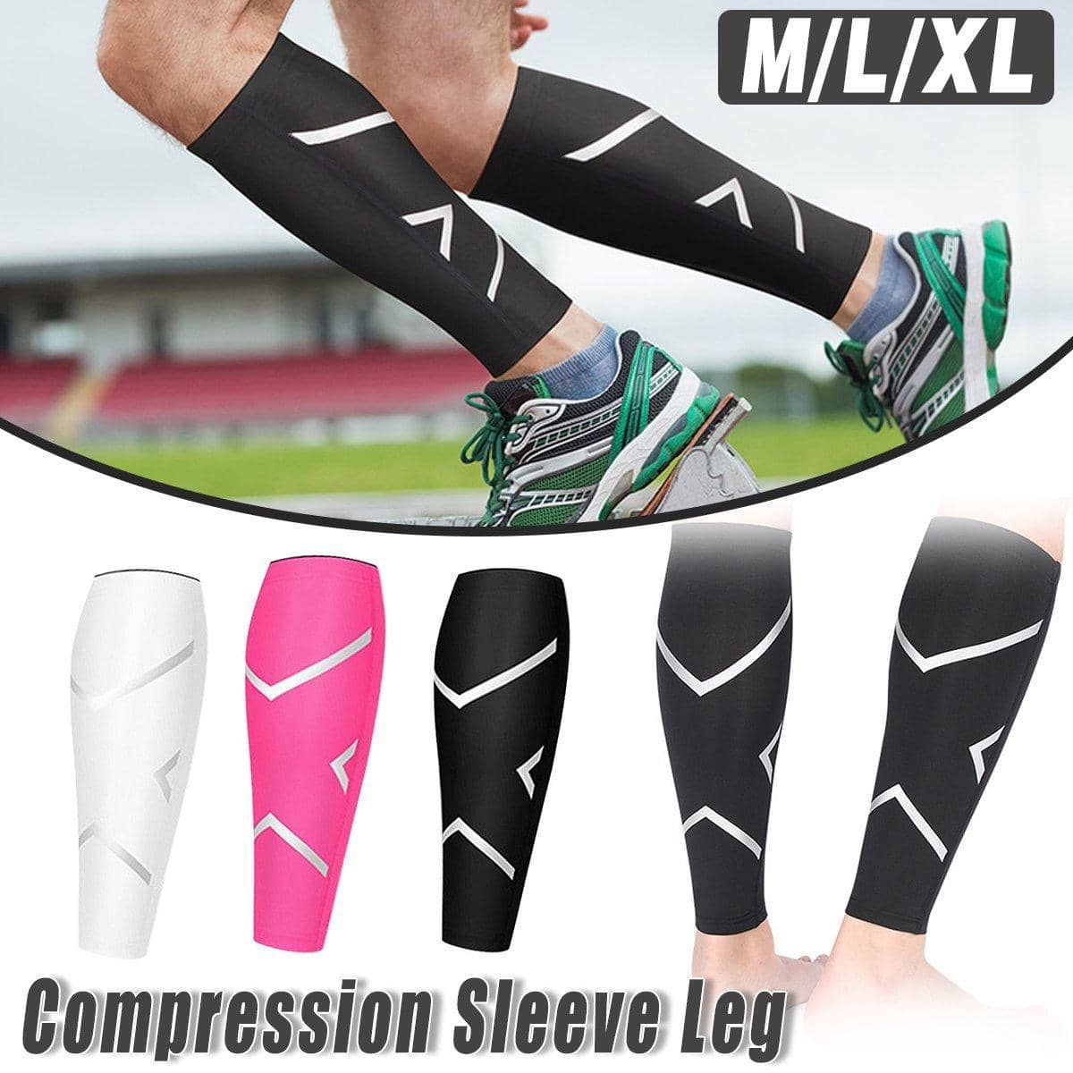 Compression Calf Sleeve, Single - Pink, Medium (Length 28.5 cm) - view 2
