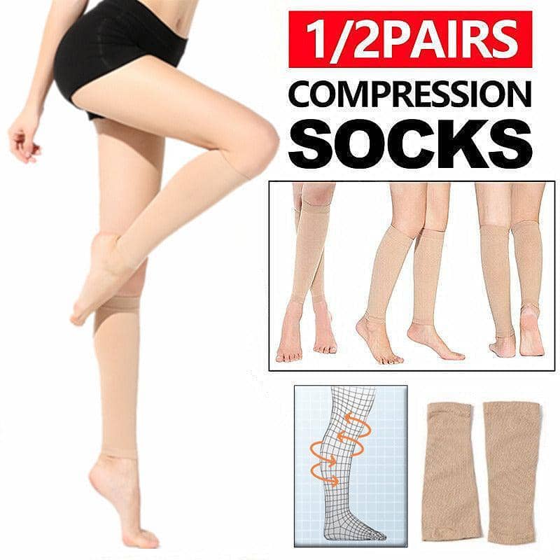 Compression Socks Leg Calf Foot Sleeve, Nylon Spandex - Pack of 1 Pair - view 2