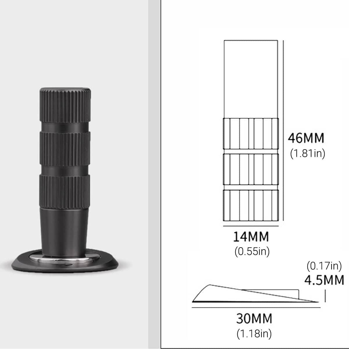 Concealed Magnetic Door Stopper for Bedroom and Bathroom Floors - Black - view 4