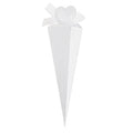 Cone Candy Gift Boxes, Pack of 50 Ice Cream Shape Party Favour Treat Boxes - White