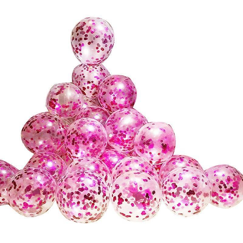 Confetti Glitter Balloons 30cm Latex for Party and Wedding - Pink, Pack of 10