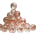 Confetti Glitter Balloons 30cm Latex for Party and Wedding - Rose Gold, Pack of 10