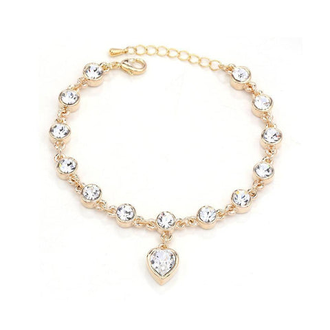 Constellation Bracelet with Heart Charms - Gold and White