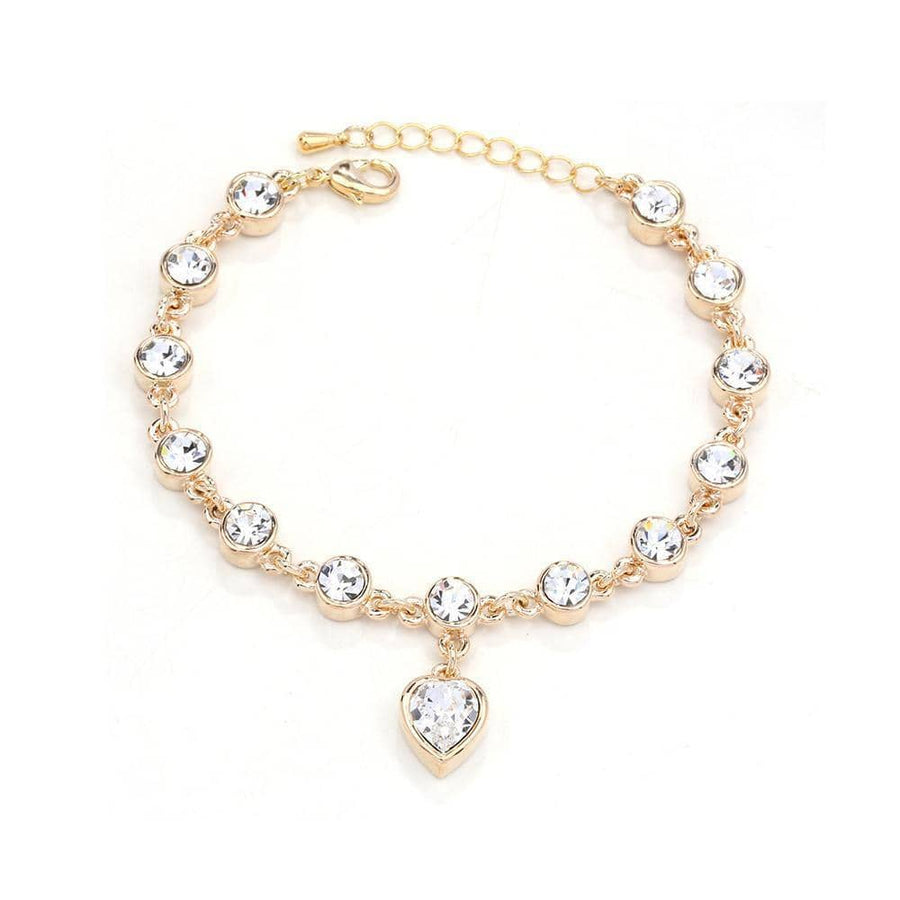 Constellation Bracelet with Heart Charms - Gold and White