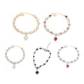 Constellation Bracelet with Heart Charms - Gold and White - view 3