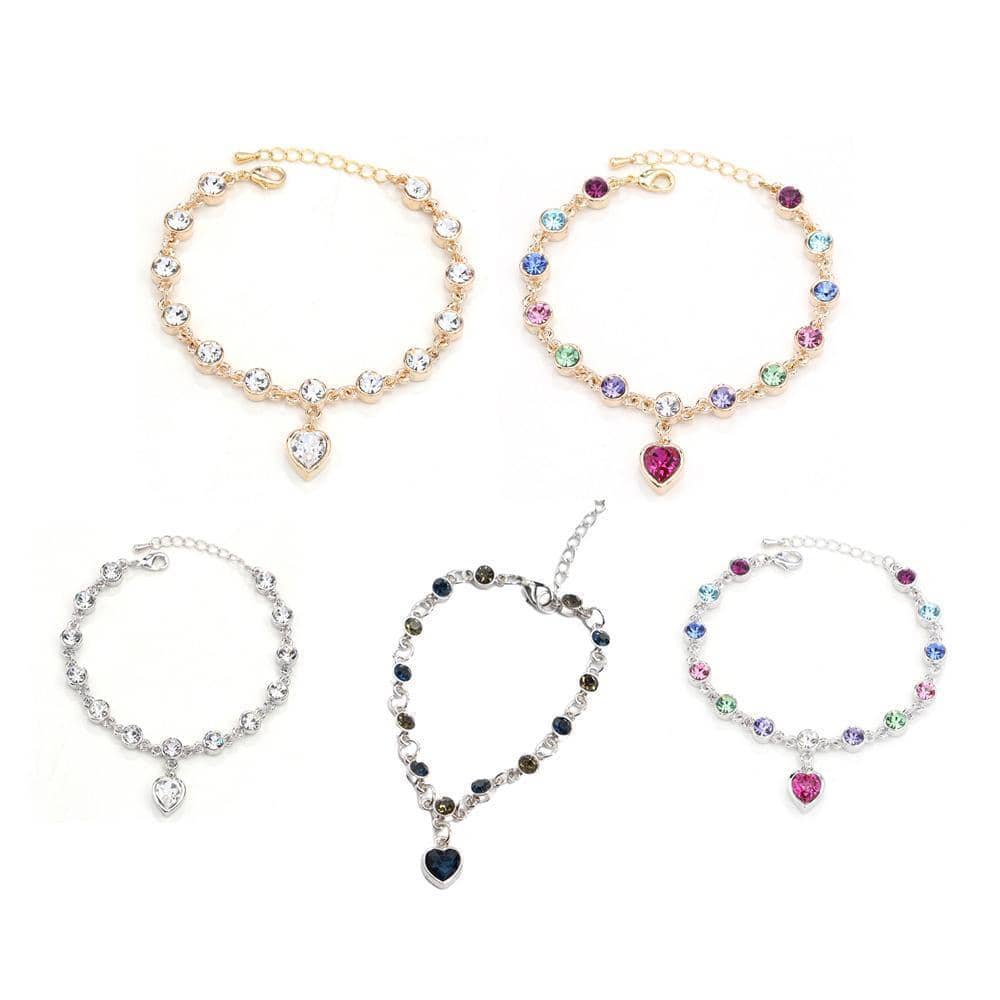 Constellation Bracelet with Heart Charms - Gold and White - view 3