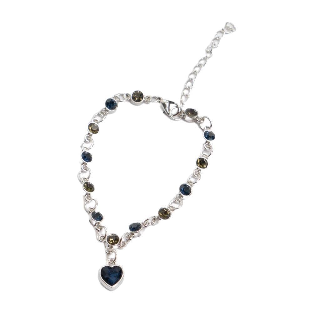 Constellation Bracelet with Heart Charms - White and Blue