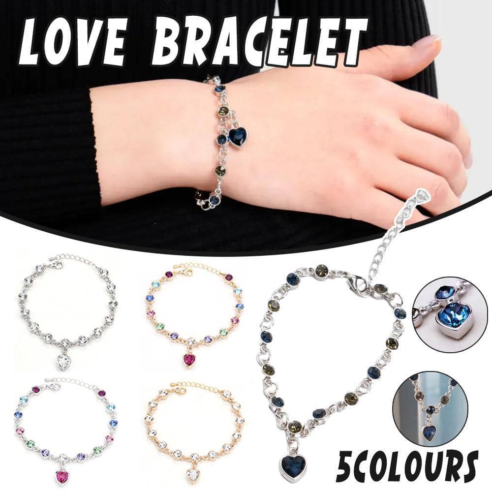 Constellation Bracelet with Heart Charms - White and Blue - view 2