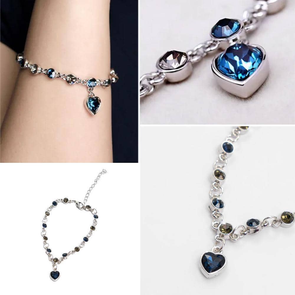Constellation Bracelet with Heart Charms - White and Blue - view 4