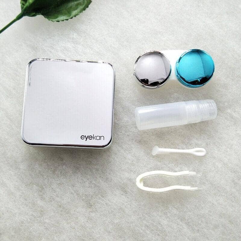 Contact Lens Case Kit with Tweezers and Remover Stick - Champagne Gold - view 5
